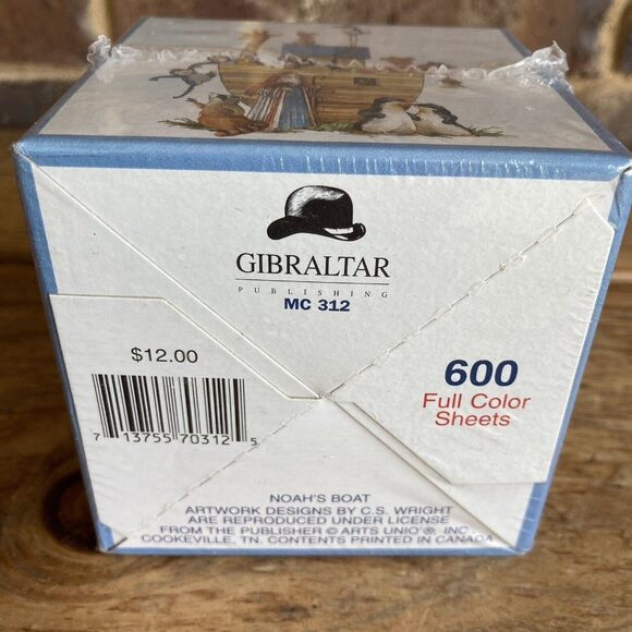 NEW Vintage Carolyn Shores Wright Noah’s Ark Note Cube 600 sheets sealed 3.25” - Picture 5 of 7